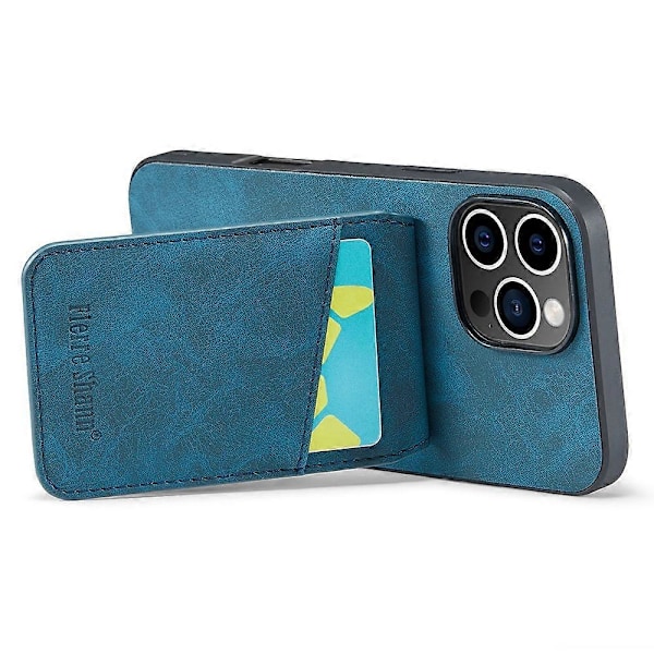 FIERRE SHANN iPhone 16 Pro Etui Kortholder Støtteben Læder RFID-blokering Bagcover Multicolor Style C