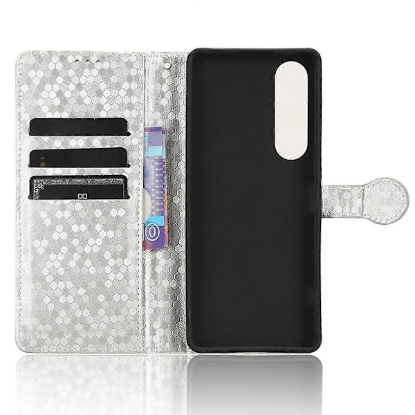 Læderetui til Sony Xperia 1 V, præget prikmønster tegnebog mobiltelefon stativ cover Multicolor Style E