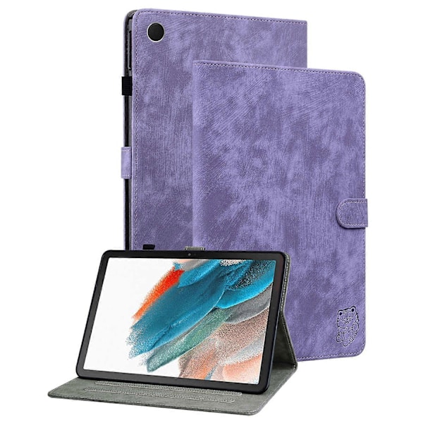 For Samsung Galaxy Tab A9 Lærdeksel Søtt Tigeravtrykk Justerbart Stativ Nettbrettveske Multicolor Style D
