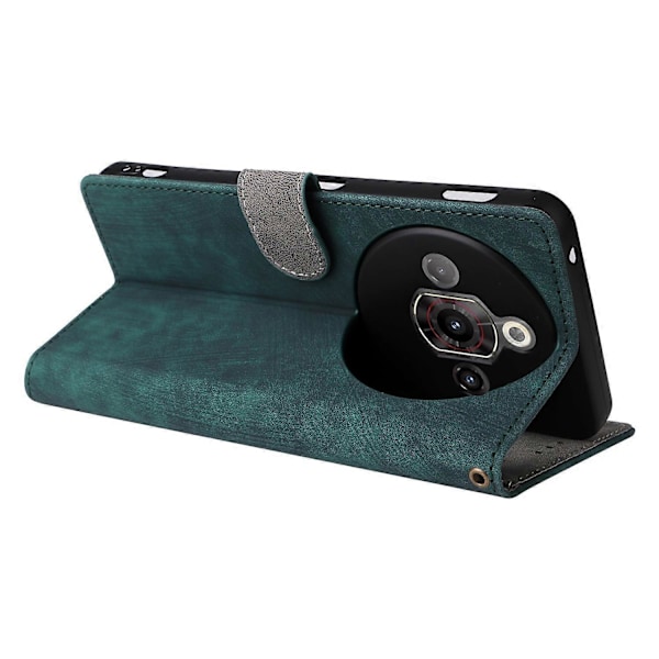 Plånboksfodral för ZTE nubia Focus Pro RFID-blockerande PU-läderfodral Ställvisning- Multicolor Green