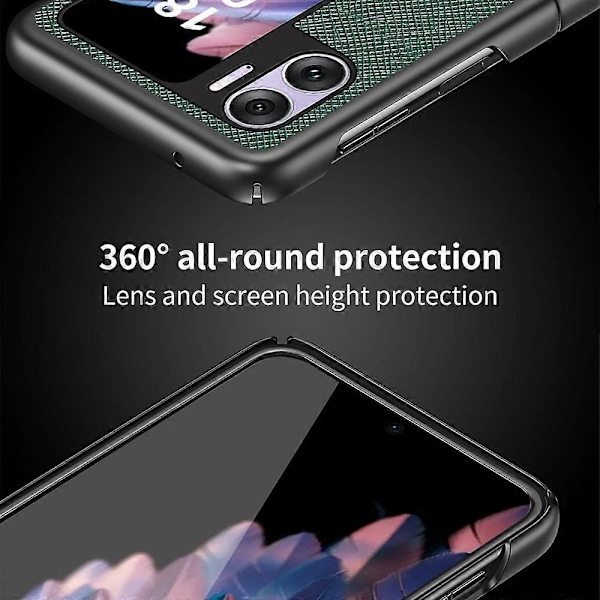 Til Oppo Find N2 Flip 5G Folde Telefon Cover Kryds Tekstur Gummibelagt PU Læder Belagt PC Cover Multicolor Style C