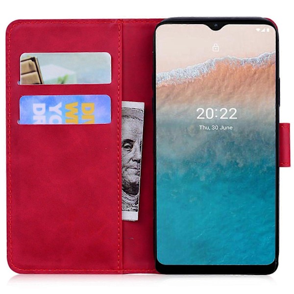 För Nokia C12 4G/C12 Pro/C12 Plus Tiger Präglat PU Läderfodral Anti-fall Plånboksfodral Ställ Multicolor Style F