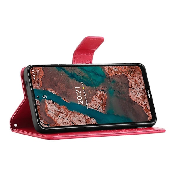 Wallet Design Læder Stand Telefon Cover Etui med Ugle Træ Mønster Prægning til Nokia X10/X20