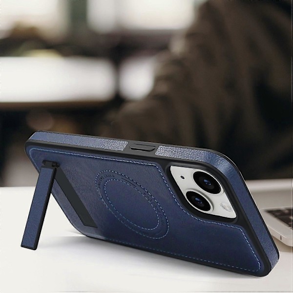 Skal för iPhone 14 Plus Kompatibelt med MagSafe Slim-Fit PU Läderbelagd TPU+PC Skal Multicolor Style A