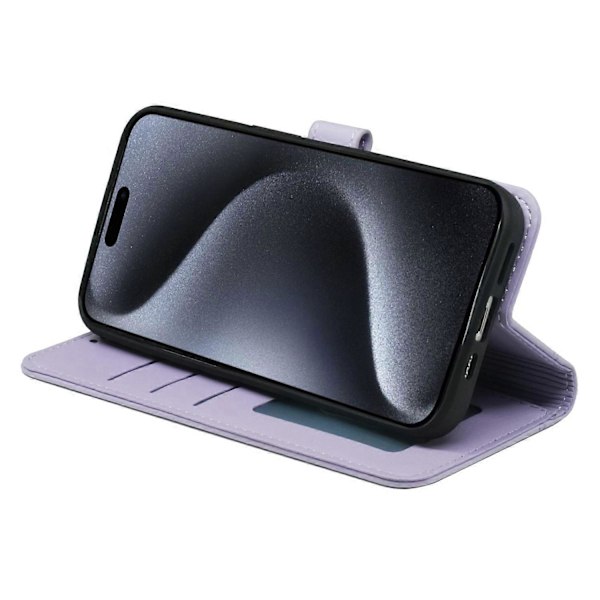 Til iPhone 16 Pro Max Wallet Case Magnetisk Lukning Læder Telefon Cover med Rem - Grøn Multicolor Purple