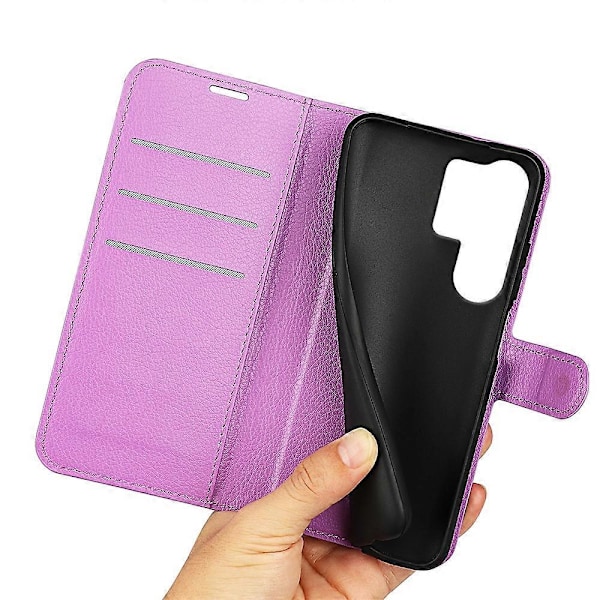 Til Samsung Galaxy S25 Ultra Case Litchi Tekstur Stødsikker Læder Wallet Telefon Cover Multicolor Style H
