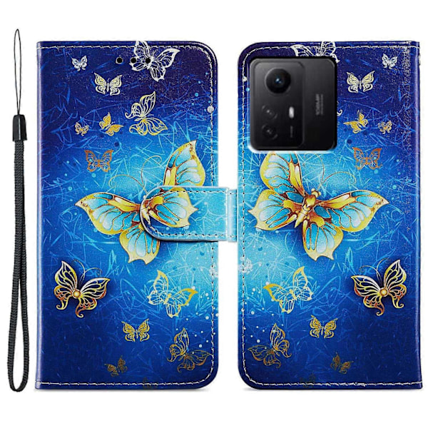 PU Læder Wallet Cover med Mønsterprint og Flip Stand til Xiaomi Redmi Note 12S 4G Multicolor Style Q