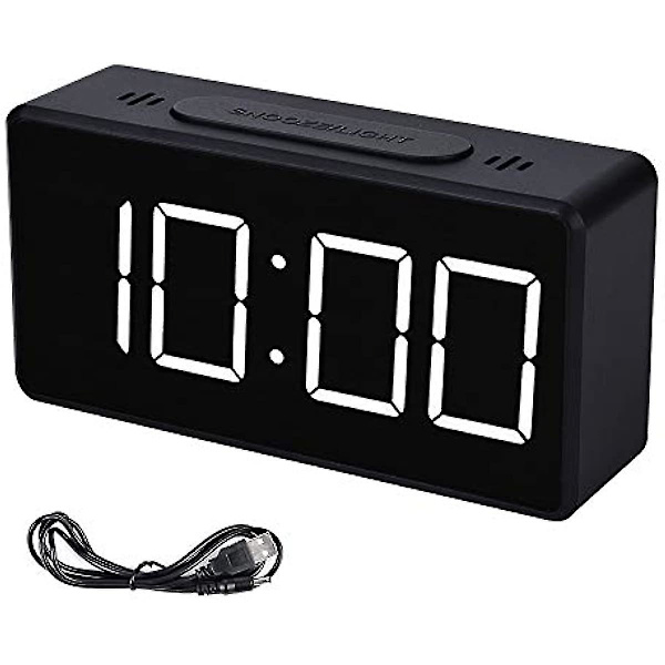 Wake Up Radio Alarm C LED Digital Display Elektronisk temperaturbordslarm C USB Laddning Studentbänk Cs Sun White 3x5x10cm