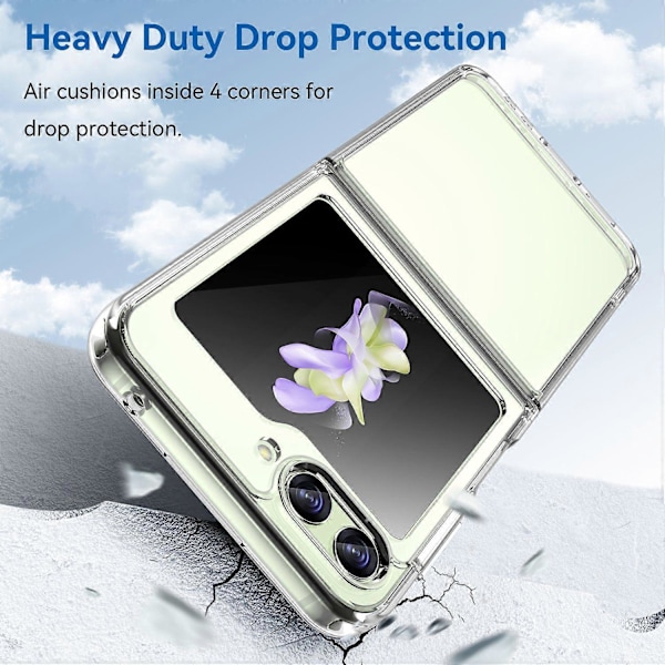 Til Samsung Galaxy Z Flip5 5G Mobiltelefon Bagcover Klar Beskyttende Stødsikker TPU+Akryl Case Multicolor Style F