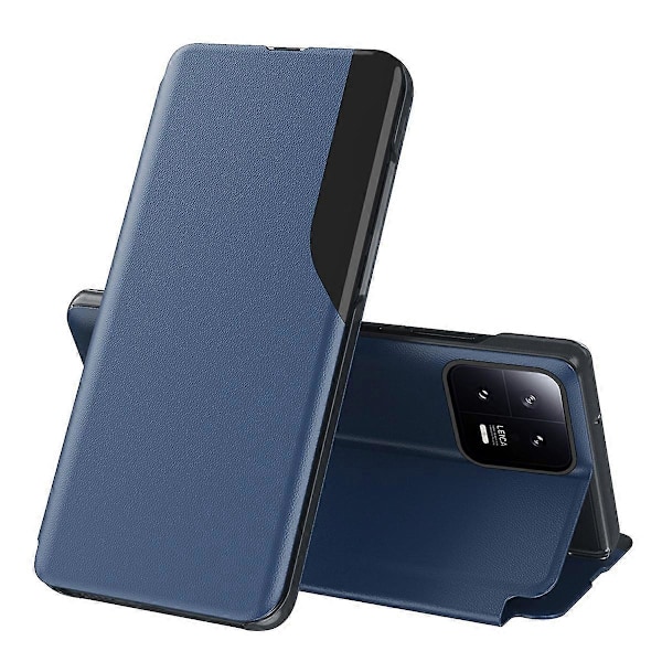 PU Læder Telefon Stand Case til Xiaomi 13 5G, Visningsvindue Anti-drop Telefon Cover Multicolor Style E