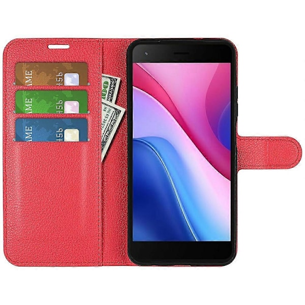 Til ZTE Blade A35 Lite Etui Litchi Tekstur Stødsikkert Læder Wallet Telefon Cover - Grøn Multicolor Red