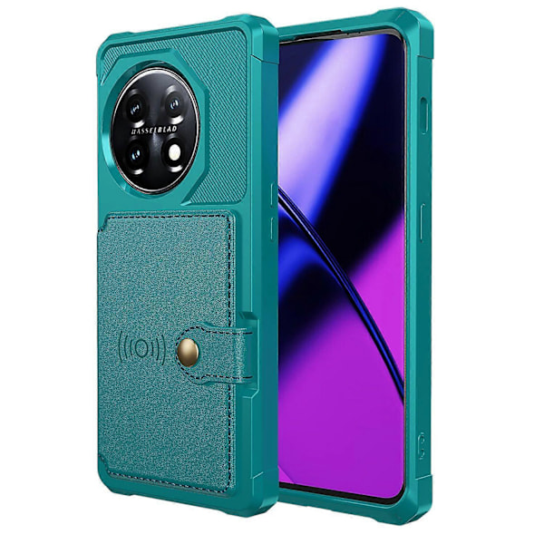 ZM03 Stødsikkert etui til OnePlus 11 5G PU læderbelagt TPU telefoncover med kortholder og støttefod Multicolor Style E