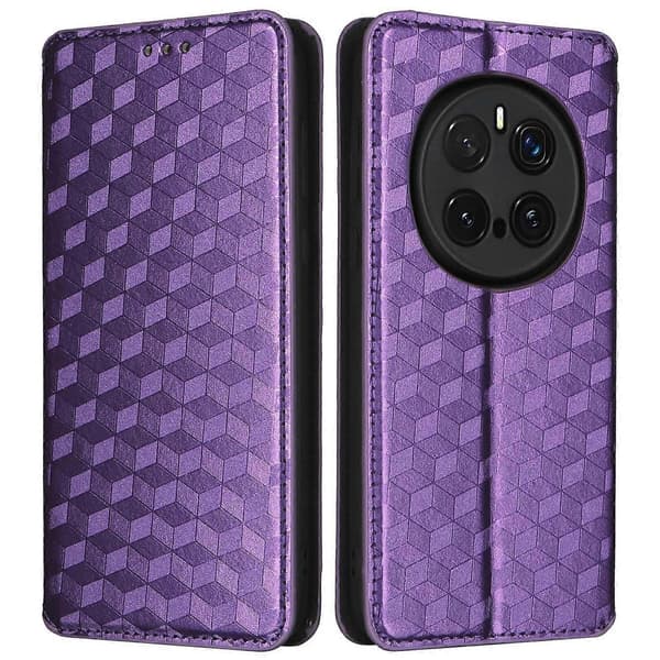For Honor Magic7 Pro 5G Wallet Case Rhombus Præget Læder Telefon Cover Multicolor Style E
