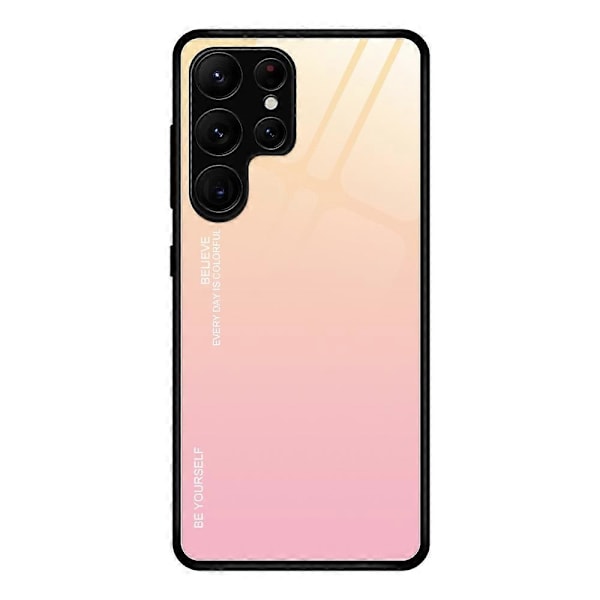 Til Samsung Galaxy S25 Ultra Case Gradient Farve Hærdet Glas+TPU Telefon Cover - Blå/Sort Multicolor Style B