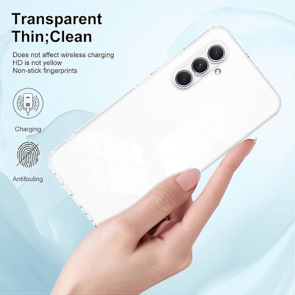 For Samsung Galaxy A55 5G Gjennomsiktig Deksel Støtsikker TPU+PC Telefon Shell Multicolor Style A