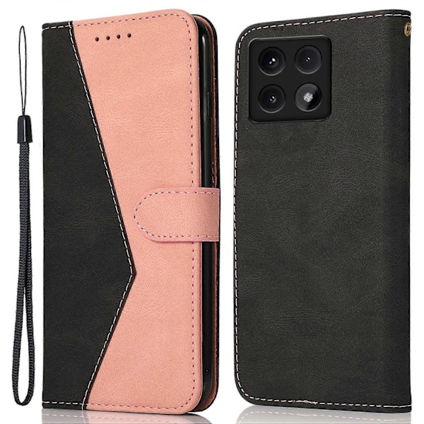 Til Xiaomi 14T Cover Farvesplejsning Tegnebog Stativ Læder Telefonetui med Håndledsrem Multicolor Style D