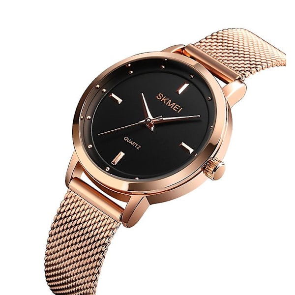 Skmei 1528 Simpel Mode Dameur Casual Net Skala Rose Gold