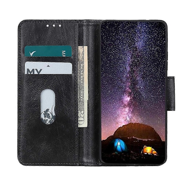 Folio Flip Plånboksdesign PU Läder Ställ Skydd Skal för Samsung Galaxy Xcover 5