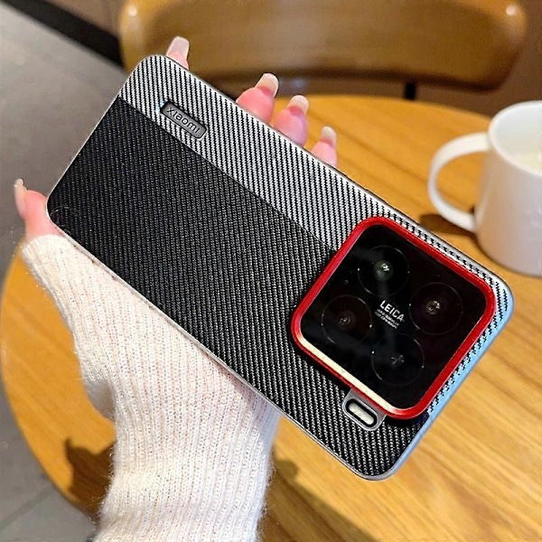 For Xiaomi 15 Deksel Kamera-Stil Karbonfibertekstur Lær+PC Telefondeksel