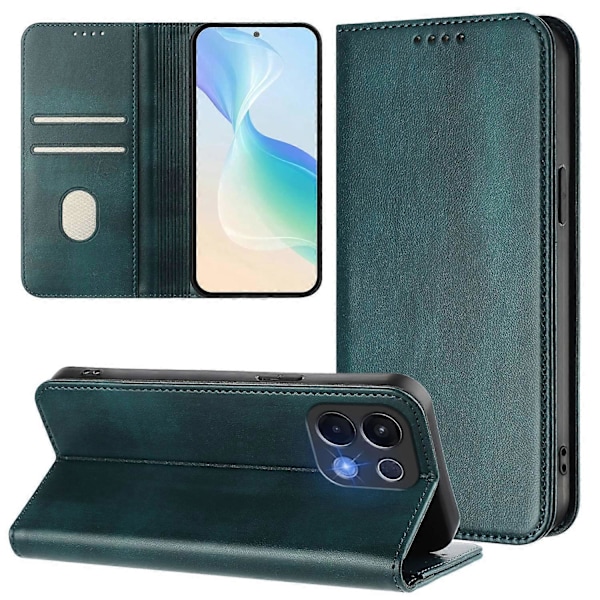 Plånboksfodral för Oppo K13 5G Retro Textur RFID-blockerande Läder Telefonskal Multicolor Dark Green