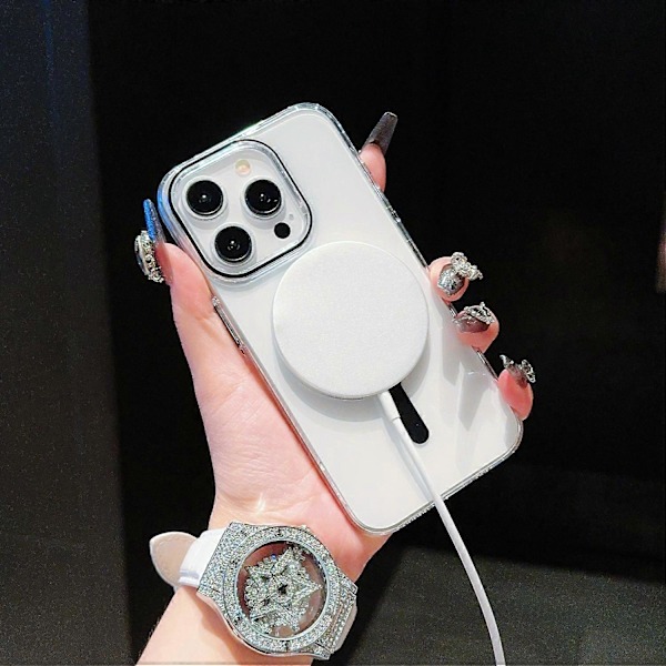 iPhone 16 Pro Max -kotelo, yhteensopiva MagSafe-suojakuoren kanssa, TPU+PC-puhelinkuori- Multicolor Orange