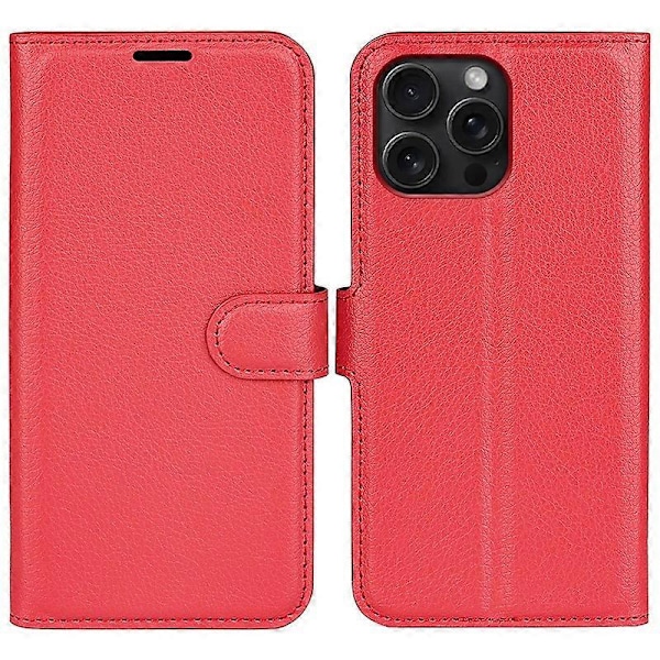 Lommebokdeksel i litchi-tekstur for iPhone 16 Pro Max Multicolor Style D