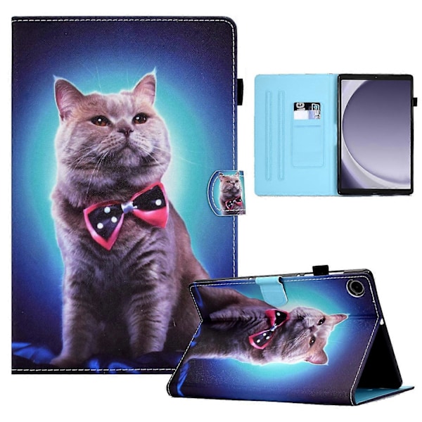 Samsung Galaxy Tab A9+ PU-nahkakotelo, kuvioitu, älykäs tablettisuojus kynätelineellä Multicolor Style L