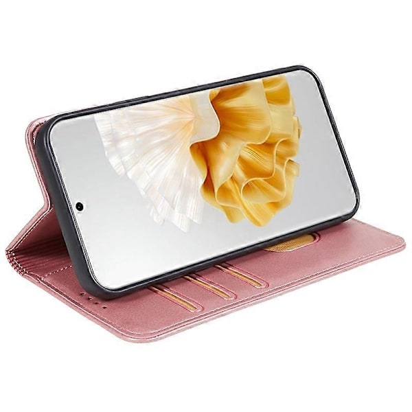Til Huawei P60/P60 Pro Kalvetekstur PU Læder Etui Business Stil Tegnebog Stativ Telefon Cover Multicolor Style F