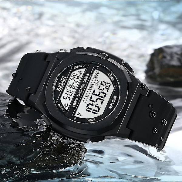 Skmei 1821 Electronic Watch Black Gold Black and black