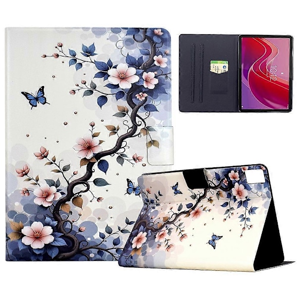 Stativfodral med mönstertryck i läder för Lenovo Tab M11/Xiaoxin Pad 11 2024 med automatisk väckning/... Multicolor Pink Flower