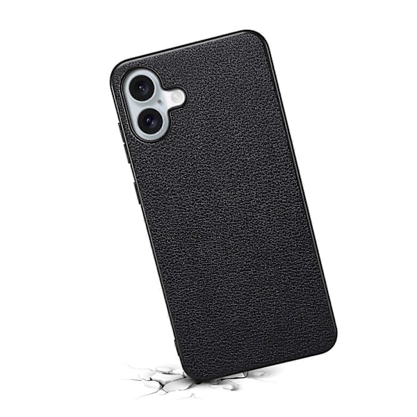 Läderöverdraget PC+TPU Anti-Scratch Telefonskal för iPhone 16 Plus Multicolor Style C