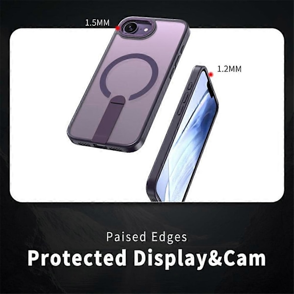 Cover til iPhone 16e Kompatibel med MagSafe Stativ TPU + Akryl Telefon Cover Multicolor Titanium Grey