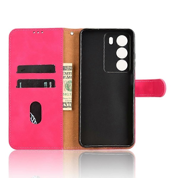 Realme 14x 5G Nahkakotelo, ihon tuntu, pudotussuoja, lompakkokansi Multicolor Rose