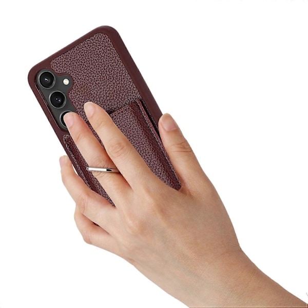 Samsung Galaxy A55 5G -kotelo, korttipaikat, nahkainen takakansi ja rengaspidike Multicolor Style D
