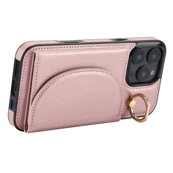 iPhone 16 Pro -kotelo RFID-suojauksella, lompakolla, jalustalla, nahka+TPU-puhelinkuori Multicolor Style C