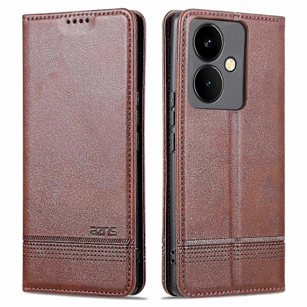 AZNS Fodral för vivo Y78+ 5G/Y78 5G Ställ PU Läder Plånboksfodral Flip Folio Telefonskal Multicolor Style C