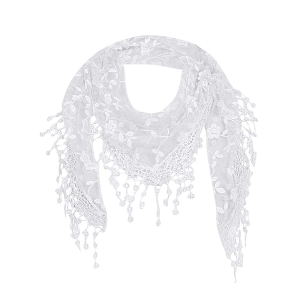 Blomma Lace Triangel Scarf Vit