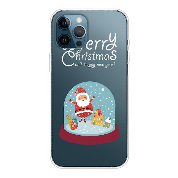 iPhone 16 Pro -kuori, jouluaiheinen pehmeä TPU-puhelinkuori - Orava Multicolor Crystal Ball