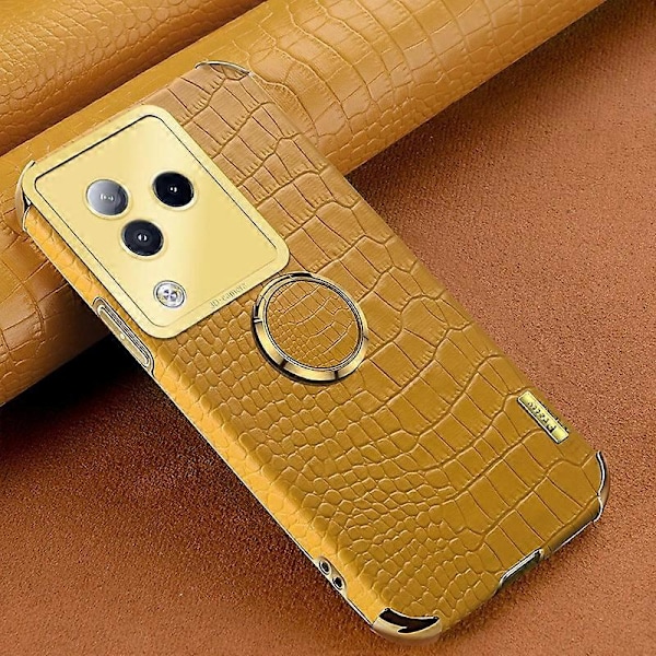 Xiaomi Civi 3 5G -puhelinkotelo sormuksella ja jalustalla, krokotiilinnahkajäljitelmä, nahka+TPU-suojakuori Multicolor Style D