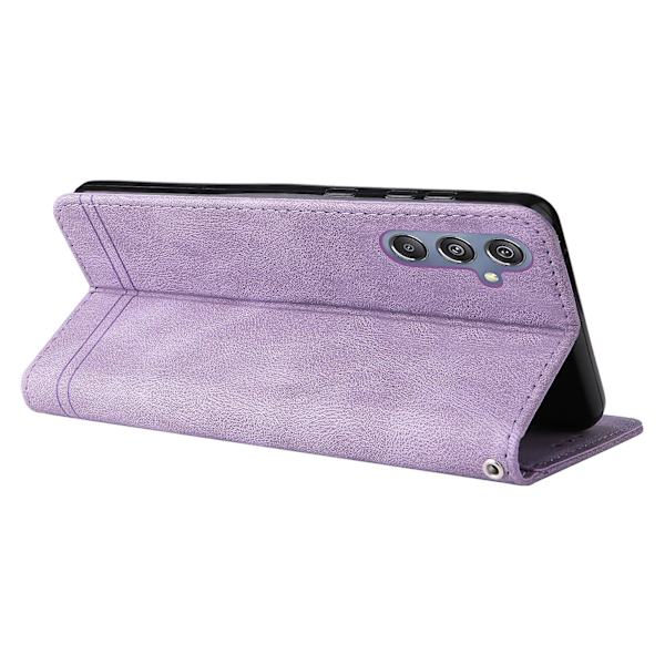 För Samsung Galaxy F34 5g/m34 5g Imprinted Lines Stand Cover Anti-drop Pu Läder Phone case Purple