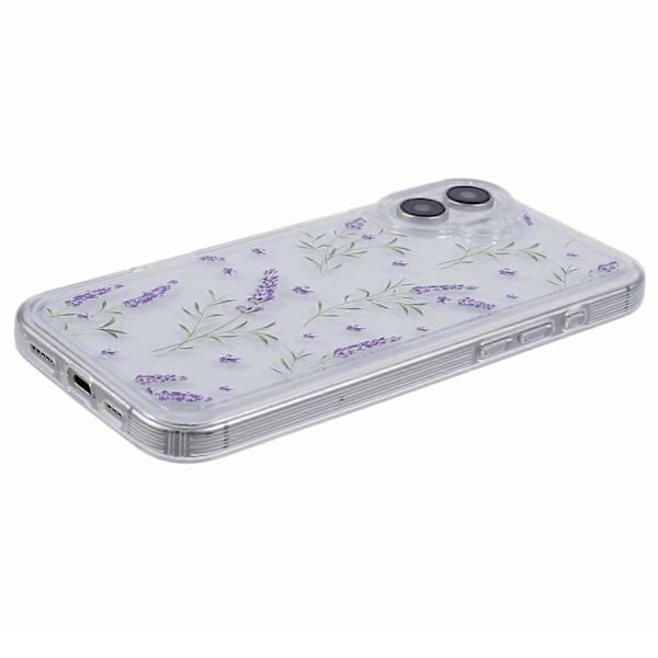 Skal för iPhone 16 Plus TPU Blommönster Luftkuddedesign Skyddande Skal Multicolor Style B