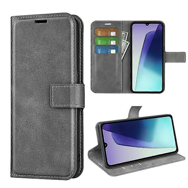 Ställfodral för Xiaomi Poco C75 4G/Redmi 14R 5G/14C 4G, reptåligt telefonfodral i kalvtexturerat läder Multicolor Style D
