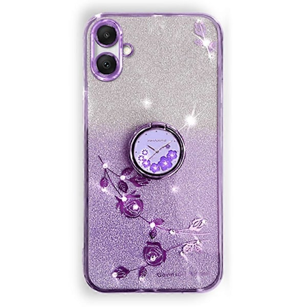 KADEM Skal för Samsung Galaxy A06 med Ringstativ TPU Blommor Telefonskal Gradient Glitter Multicolor Style B