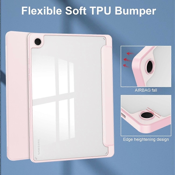 Kirkas takakansi Samsung Galaxy Tab A9+ PU+TPU+Akryyli tablettikotelolle kynäpaikalla Multicolor Style F
