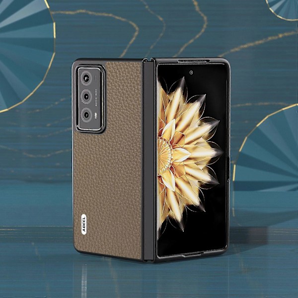 Ægte koskindbelagt PC-skal telefonbeskyttelsescover til Honor Magic V2 5G Multicolor Style A