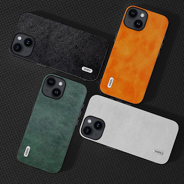 För Iphone 15 Plus phone case Litchi Texture Anti-damm Pu läderbelagd Tpu cover Green
