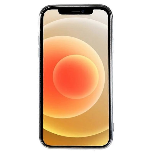 För iPhone 12 6,1 tum Magnetiskt Skal WANLONFENG Elektropläterat TPU-skydd med Linsskydd + 2 st Härdat Glas Multicolor Silver