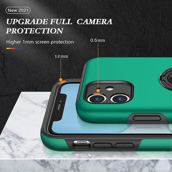 Hybrid Telefon Cover Ring Form Støttefod Design til iPhone 11 6.1 tommer Multicolor Style E