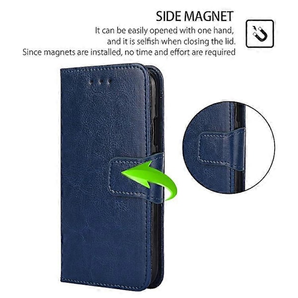 Til vivo V50 5G Etui Pung PU Læder + TPU Foldbart Stativ Telefon Cover Multicolor Sapphire