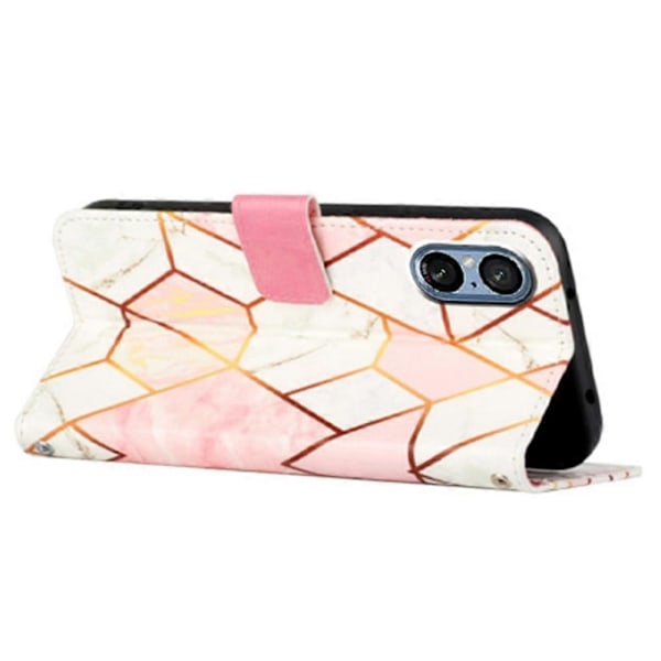 YB Pattern Printing Leather Series-6 Sony Xperia 5 V -kotelo PU-nahkaa+TPU-puhelinkuori Multicolor Style C